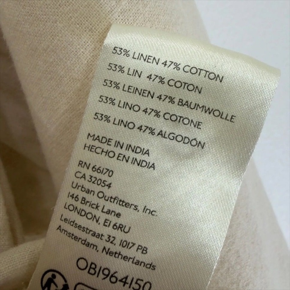 Free People We The Free $128 Top Size Large Made For The Sun Cotton Linen Shirt - Picture 6 of 6